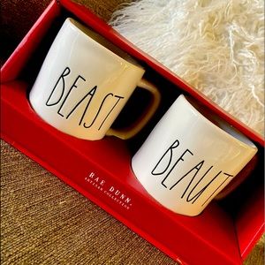 Brand new in box Rae Dunn Beauty and the Beast his and her coffee mugs
